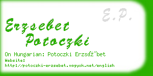 erzsebet potoczki business card